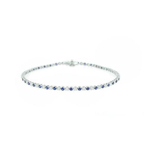 BRACELET OR GRIS 750/00 SAPHIR S0.99(38) D0.65(38) G3.78