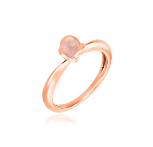 BAGUE OR ROSE 750/00 2.15g QUARTZ ROSE 0.41 T54