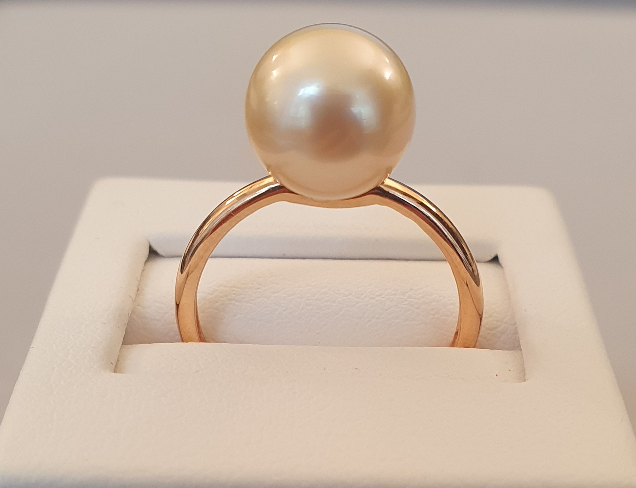 BAGUE OR ROSE 750/00  T54  MER DU SUD AUSTRALIE 9/10MM RONDE GOLD