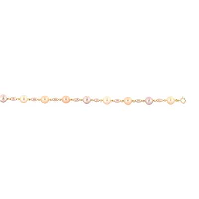 COLLIER OR JAUNE 375/00 PERLE DE CULTURE EAU DOUCE CHINE 3,5/7,5MM