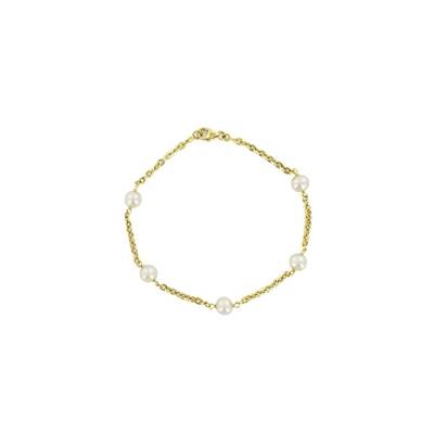 BRACELET OR JAUNE 750/00 PERLE DE CULTURE EAU DOUCE CHINE 5,5/6MM
