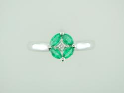 BAGUE OR JAUNE 750/00 2.90g EMERAUDE VERT T54