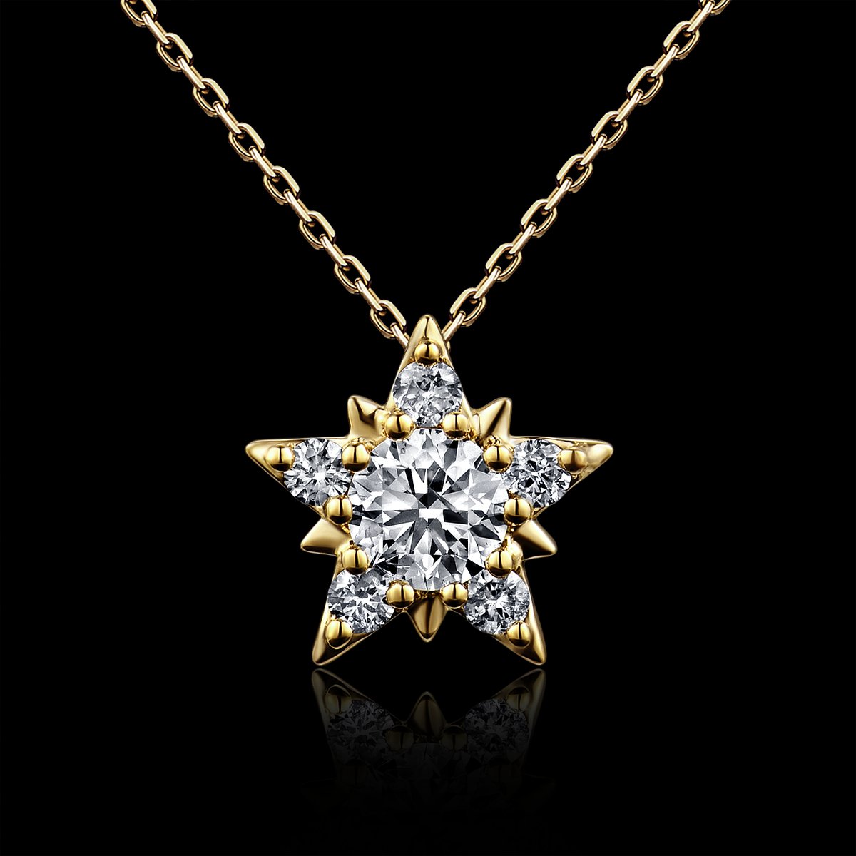 COLLIER OR JAUNE 750/00 1.46g 6 DIAMANTS RONDS 0.36CT