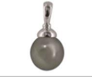 PENDENTIF OR GRIS 750/00 0.60g MER DU SUD TAHITI 10/11MM SEMI-RONDE