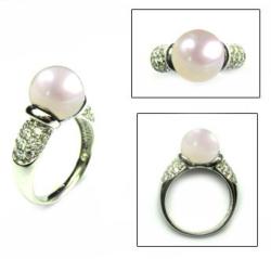 BAGUE ARGENT 925/00 3.40g EAU DOUCE CHINE 9/9,5MM SEMI-RONDE BLANCHE T56 ET T51