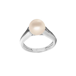 BAGUE OR GRIS 750/00 PERLE DE CULTURE EAU DOUCE CHINE 8/8,5MM