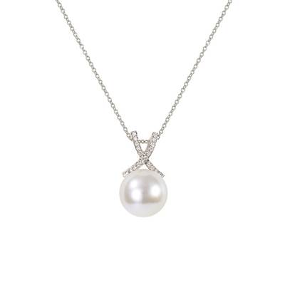 COLLIER OR GRIS 750/00 PERLE DE CULTURE AKOYA JAPON 9,5/10MM