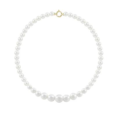 COLLIER OR JAUNE 750/00 PERLE DE CULTURE EAU DOUCE CHINE 8,5/12MM