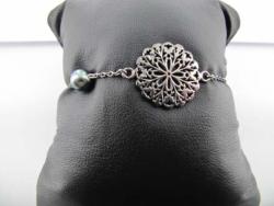 BRACELET ARGENT 925/00 3.00g MERS DU SUD TAHITI 6/7MM SEMI-RONDE