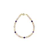 BRACELET OR JAUNE 375/00 PERLE DE CULTURE EAU DOUCE CHINE 4,5/5MM