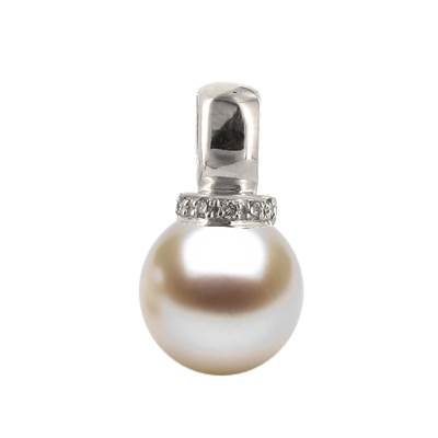PENDENTIF OR GRIS 750/00 PERLE DE CULTURE AKOYA JAPON 9,5/10MM