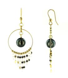 BO OR GRIS 375/00 1.05g EAU DOUCE CHINE 7,5/8MM SEMI-RONDE BLANCHE 2 DIAMANT BLANC 0.02CT