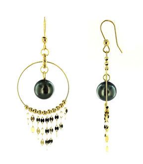 BO OR GRIS 375/00 1.05g EAU DOUCE CHINE 7,5/8MM SEMI-RONDE BLANCHE 2 DIAMANT BLANC 0.02CT