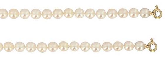 LOT DE 3 COLLIERS 42 CM OR JAUNE 750/00 EAU DOUCE CHINE 5MM / 6MM / 7MM BAROQUE FERMOIRS 1.32 GR