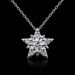 COLLIER OR GRIS 750/00 1.44g 6 DIAMANTS RONDS 0.34CT