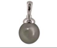 PENDENTIF OR GRIS 750/00 0.60g MER DU SUD TAHITI 10/11MM SEMI-RONDE