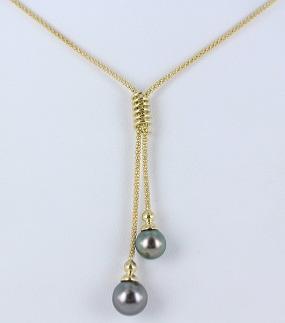 COLLIER OR JAUNE 750/00 6.35g MERS DU SUD TAHITI 8/10MM SEMI-RONDE OR JAUNE