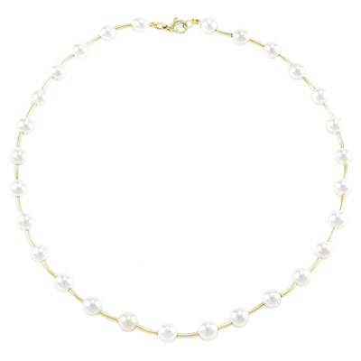 COLLIER OR JAUNE 750/00 PERLE DE CULTURE AKOYA JAPON 7,5/8MM