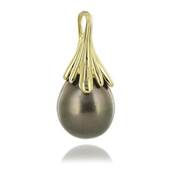 PENDENTIF OR JAUNE 750/00 2.50g MERS DU SUD TAHITI 13/14MM POIRE NOIRE