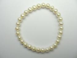 BRACELET EAU DOUCE CHINE 6/7MM BAROQUE BLANCHE