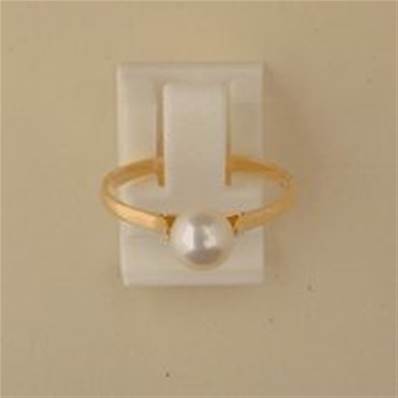 BAGUE OR JAUNE 750/00 PERLE DE CULTURE EAU DOUCE CHINE 6/6,5MM