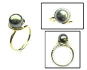 BAGUE OR JAUNE 750/00 PERLE DE CULTURE MERS DU SUD TAHITI 8/9MM
