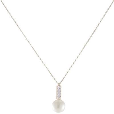 COLLIER OR JAUNE 375/00 PERLE DE CULTURE EAU DOUCE CHINE 9/9,5MM