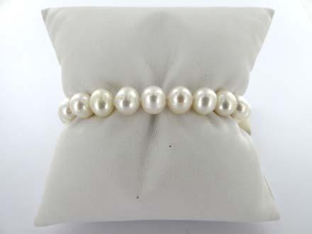 BRACELET ARGENT 925/00 0.02g EAU DOUCE CHINE 8/8,5MM BAROQUE BLANCHE