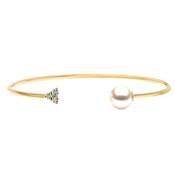 BRACELET OR JAUNE  750/00 PERLE DE CULTURE EAU DOUCE CHINE 10/10,5MM