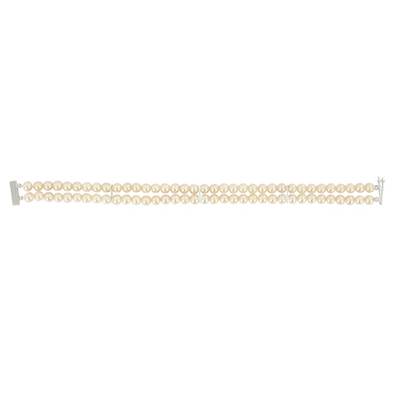 BRACELET OR GRIS  750/00 PERLE DE CULTURE EAU DOUCE CHINE 5/5,5MM