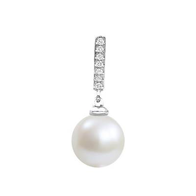 PENDENTIF OR GRIS 750/00 PERLE DE CULTURE EAU DOUCE CHINE 7,5/8MM
