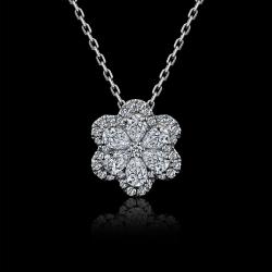COLLIER OR GRIS 750/00 1.66g 6 DIAMANTS POIRES 0.33CT 31 DIAMANTS RONDS 0.14CT