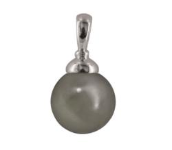 PENDENTIF OR GRIS 750/00 0.60g MER DU SUD TAHITI 10/11MM SEMI-RONDE