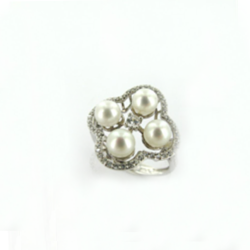 BAGUE OR GRIS 750/00 PERLE DE CULTURE EAU DOUCE CHINE 3/3,5MM