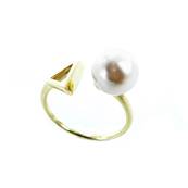 BAGUE OR JAUNE 750/00 PERLE DE CULTURE EAU DOUCE CHINE 8/8,5MM