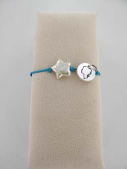 BRACELET ARGENT 925/00 0.10g EAU DOUCE CHINE 10/11MM ETOILE BLANCHE 1 NACRE BLANC