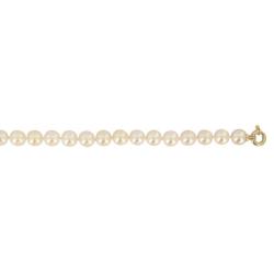 COLLIER 42 CM OR JAUNE 750/00 AKOYA JAPON 6/6,5MM RONDE FERMOIR BOUEE 1.09 GR