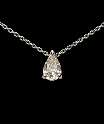COLLIER OR GRIS 750/00 1.89g 1 DIAMANT CERT GIA 0.76 CT