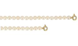 PARRURE COLLIER/BRACELET OR JAUNE 0.82g 750/00  EAU DOUCE CHINE 6/6.5MM RONDE