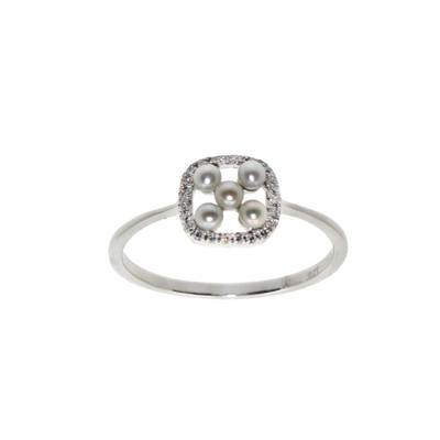 BAGUE OR GRIS 750/00 PERLE DE CULTURE EAU DOUCE CHINE
