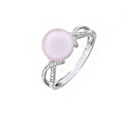 BAGUE OR GRIS 750/00 PERLE DE CULTURE AKOYA JAPON 9,5/10MM