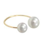 BAGUE OR JAUNE 750/00 PERLE DE CULTURE EAU DOUCE CHINE 6,5/8MM
