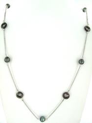 COLLIER ARGENT 925/00 8.50g MERS DU SUD TAHITI 9/10MM CERCLEE ARGENT