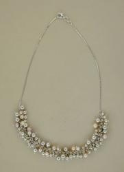 COLLIER ARGENT 925/00 33.50g EAU DOUCE CHINE 4/6,5MM BAROQUE MULTICOLORE