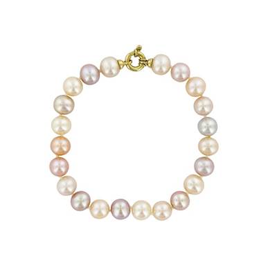 BRACELET OR JAUNE 750/00 PERLE DE CULTURE EAU DOUCE CHINE 7,5/8MM