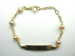 BRACELET OR JAUNE 375/00 EAU DOUCE CHINE 3,5/4MM BAROQUE NATURELLE