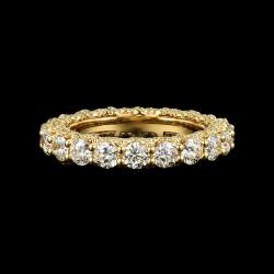 BAGUE OR JAUNE 750/00 2.87g 20 DIAMANTS RONDS 2.59CT 120 DIAMANTS RONDS 0.45CT