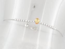 BRACELET OR GRIS 750/00 2.38g 1 SAPHIR 0.50 18 DIAMANT 0.31