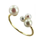 BAGUE OR JAUNE 750/00 PERLE DE CULTURE AKOYA JAPON