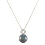 COLLIER OR JAUNE 375/00 PERLE DE CULTURE MERS DU SUD TAHITI